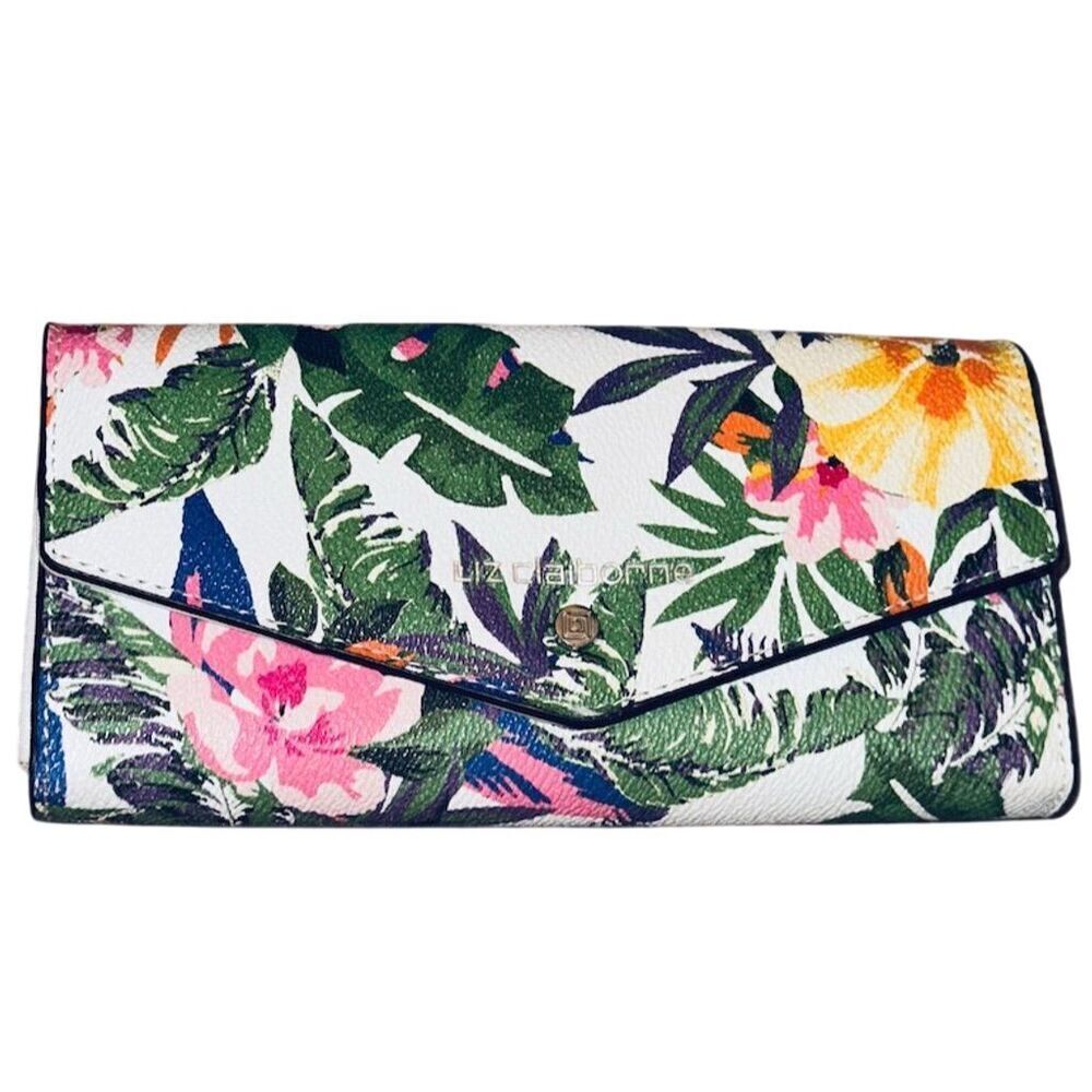 - Liz Claiborne Women's Floral Multicolor Wallet Button Accent